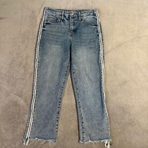 Wild Fable Jeans Full Side Zip Size 6 Womens Light Wash High Rise Ankle Distress